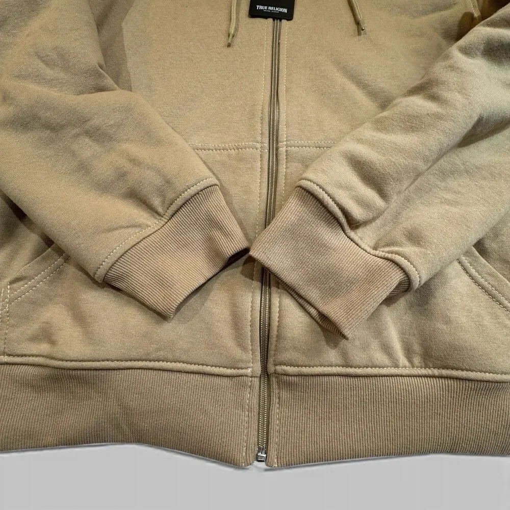 True‎ Religion Sherpa Zip Hoodie NWT Travertine Buddha Luxe Streetwear